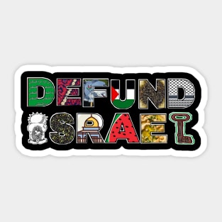 Defund Israel - Palestine Symbols - Back Sticker